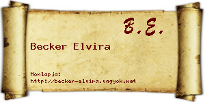 Becker Elvira névjegykártya
